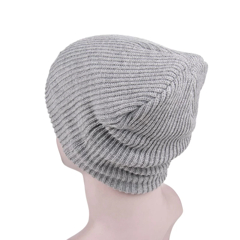 Design your own logo acrylic knit winter custom beanie hats