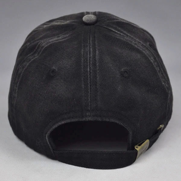 Distressed applique washed baseball cap