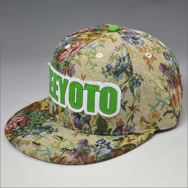 Fashion custom floral snapback hat