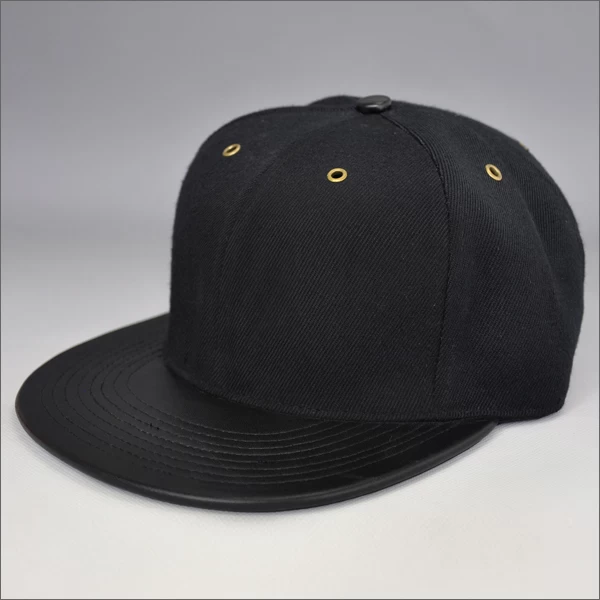 Fashion plain black snapback hats