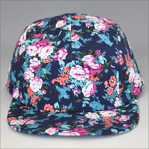 Floral 5 panel hat custom