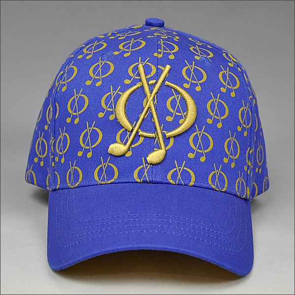 Gold embroidery printing baseball cap design