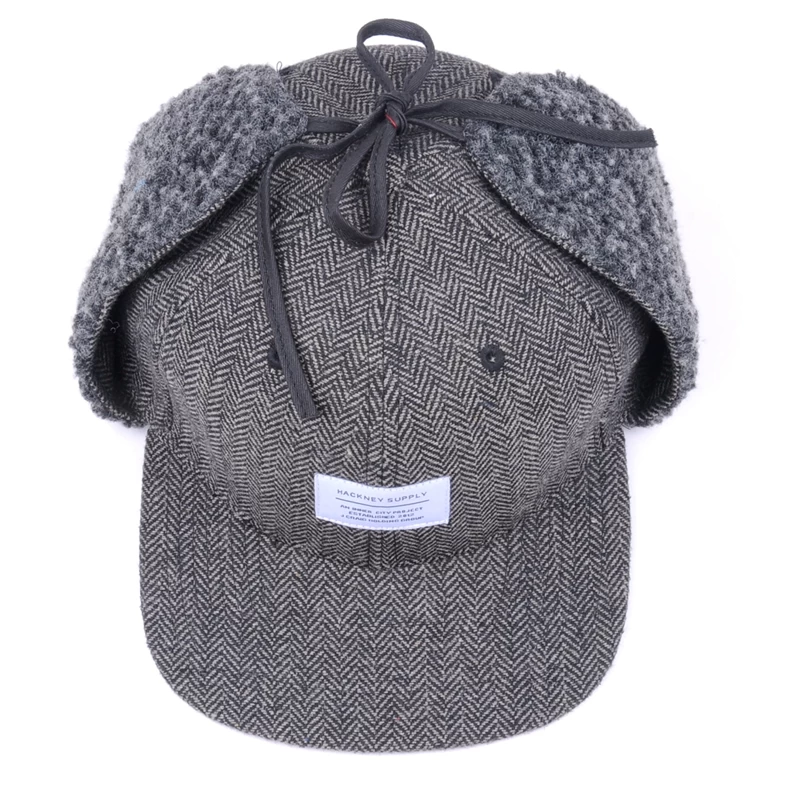 Grey wool Snapback caps custom factory