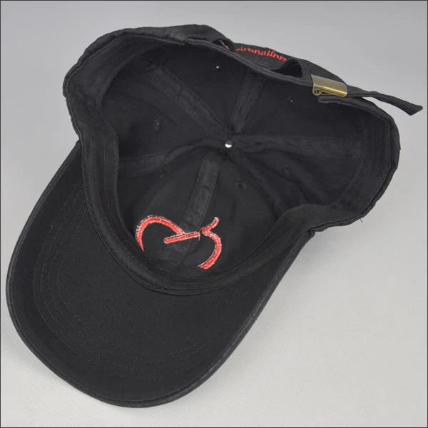High quality promotional 6 panel black cotton baseball cap