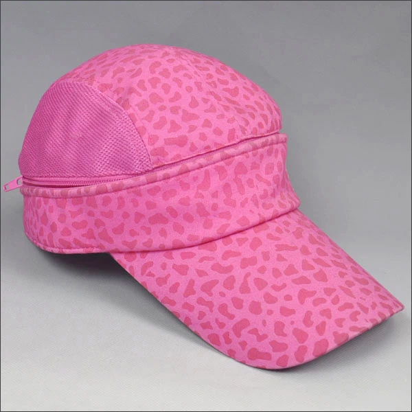 Pink leopard children cap with zipper