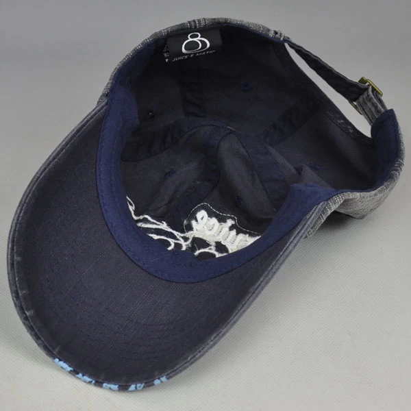 Printing embroidery washed denim cap