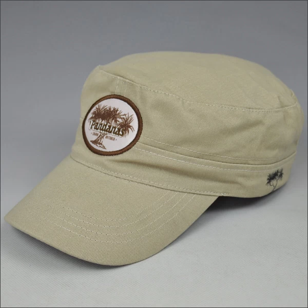 China Printing patch cotton military cap manufacturer