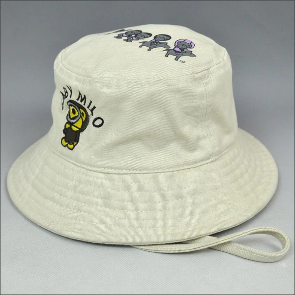 Printing top beige bucket hat for children