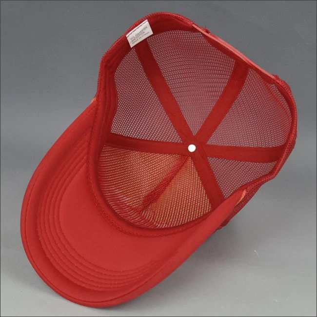 Red 3D embroidery mesh cap wholesale