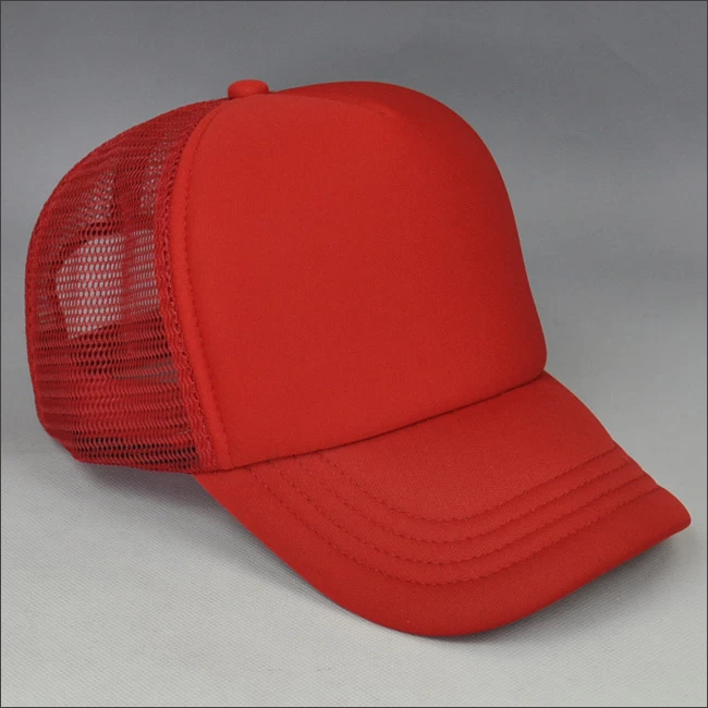 Red trucker mesh cap in China