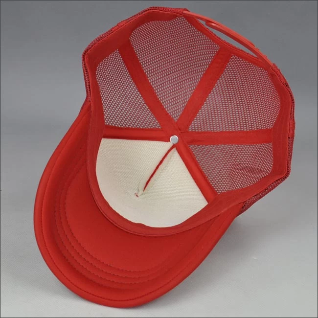 Red trucker mesh cap in China