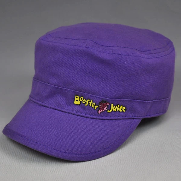 Rubber logo purple military cap