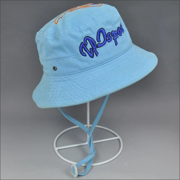 Washed 3D embroidery bucket hat blue