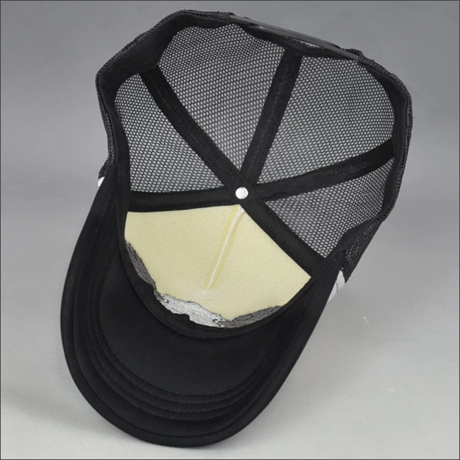 White & black embroidered mesh caps