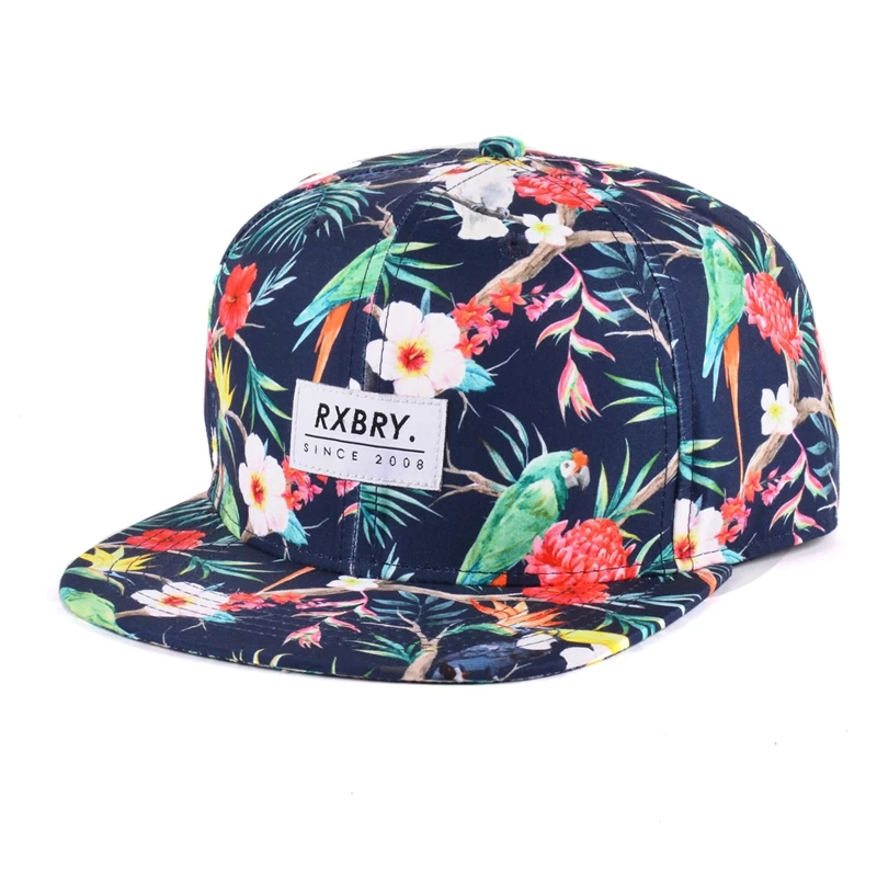 China Wholesale Blank Floral Snapback Hats manufacturer