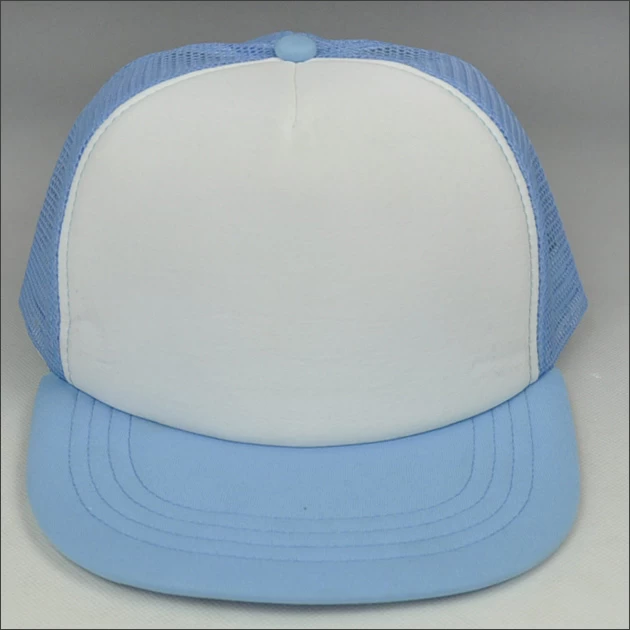 Wholesale blank flat bill mesh snapback hat