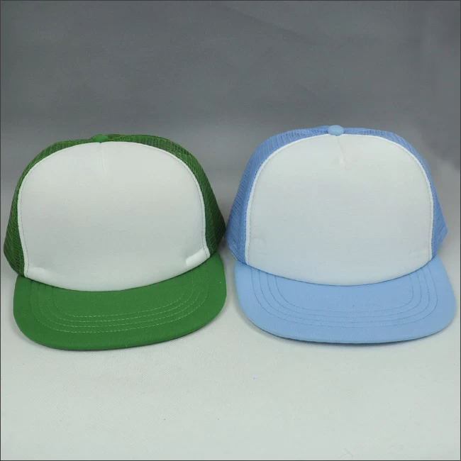 Wholesale blank flat bill mesh snapback hat