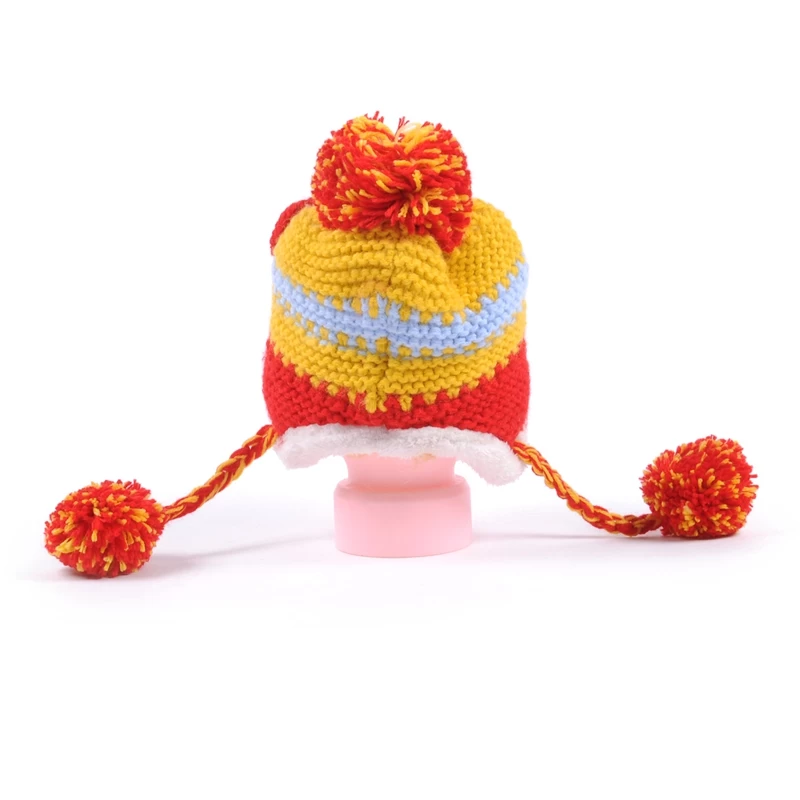 bebé gorro de punto gorro sombreros grandes pom pom para bebés