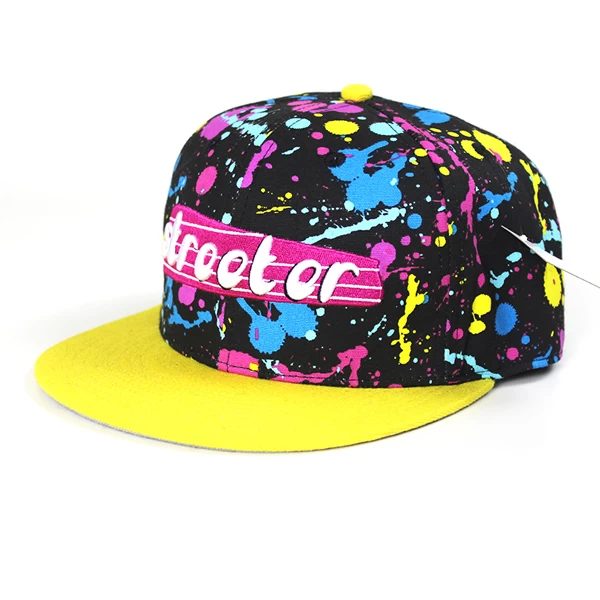 bright ink colored snapback caps