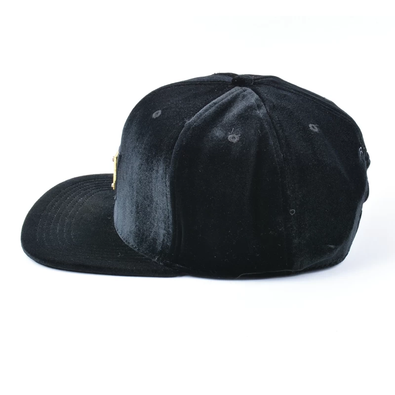 cheap metal plate black velvet snapback hats