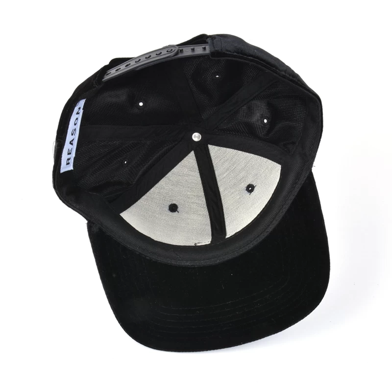cheap metal plate black velvet snapback hats