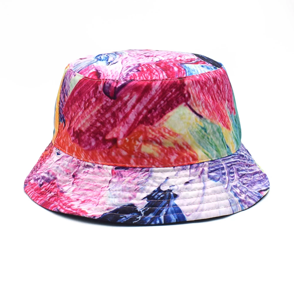 China colorful printing bucket hats summer caps custom manufacturer