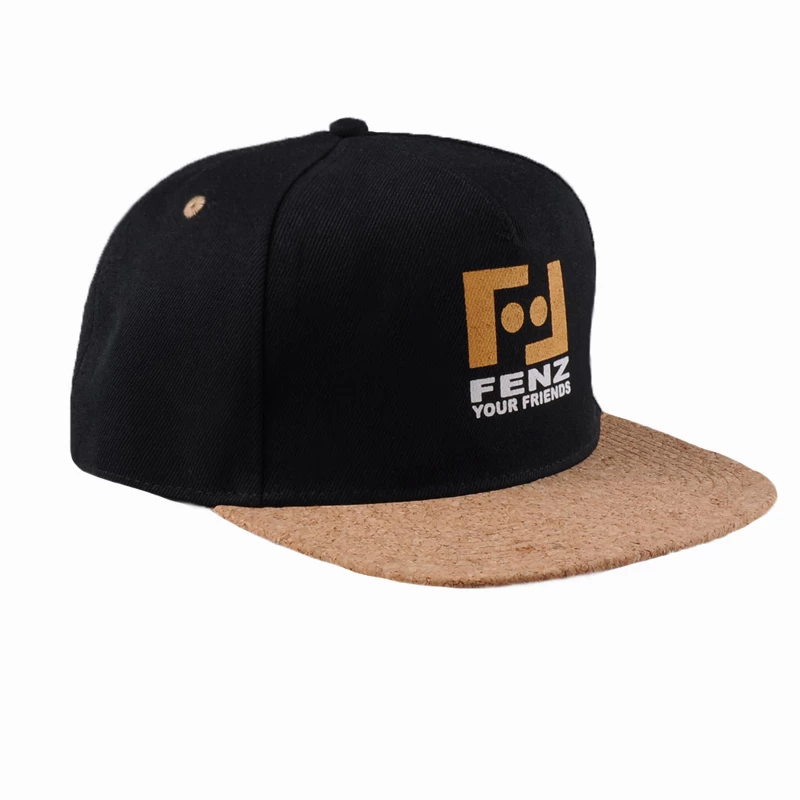 cork flat brim snapback cap, custom embroidered snapback hats wholesale