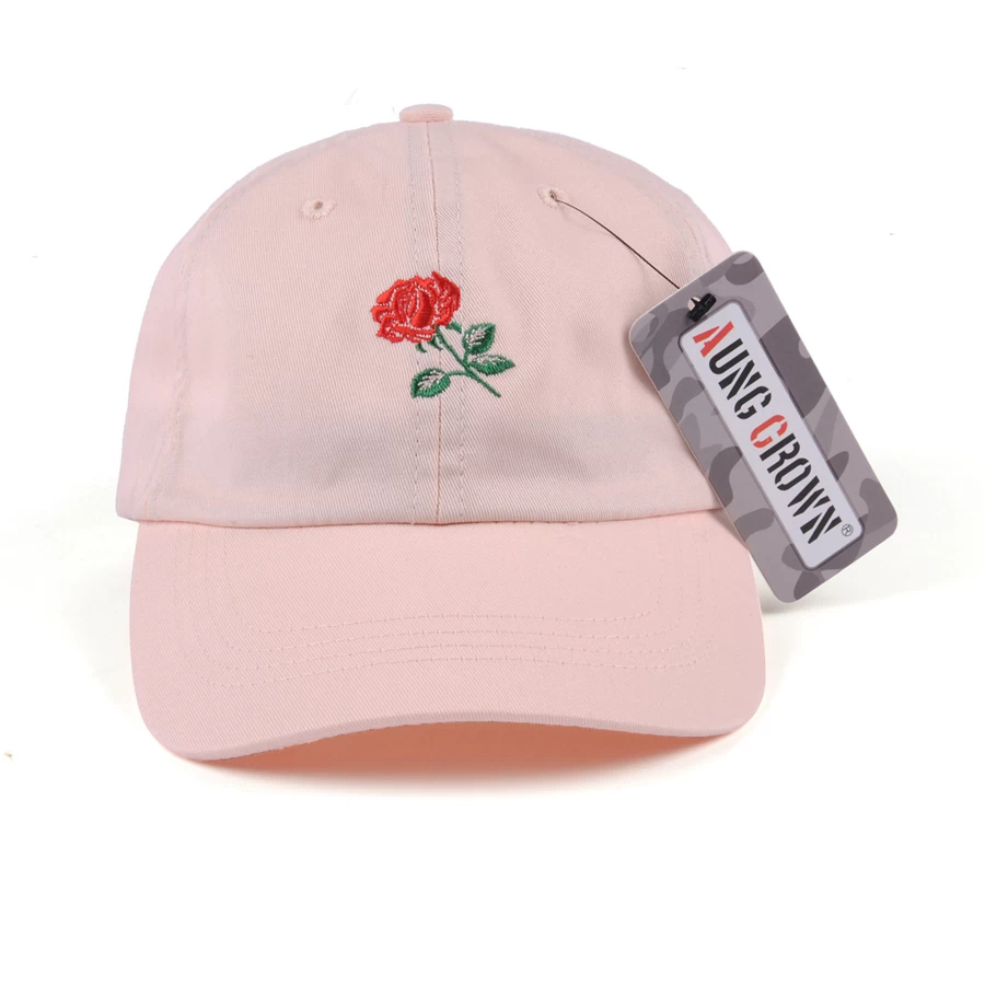 custom design embroidery logo plain pink dad hat wholesale