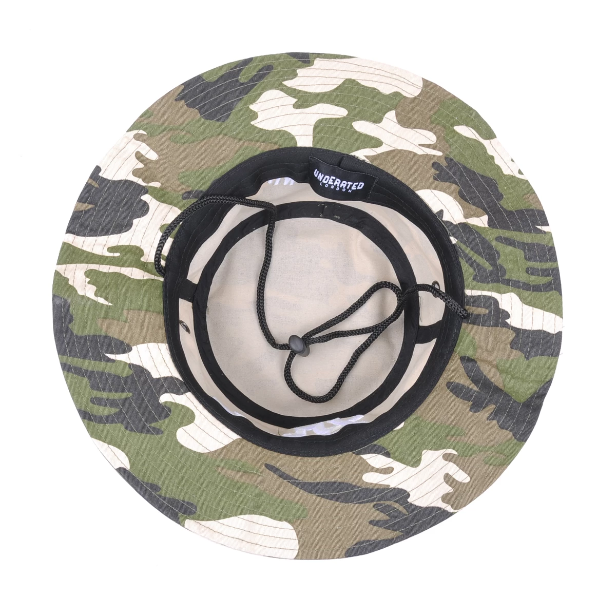 custom embroidery printing camo bucket hat with string