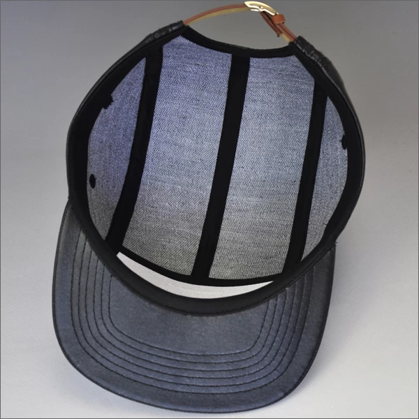 custom leather snapback cap