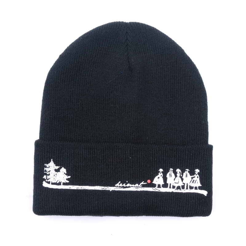 Chine chapeaux d'hiver personnalisés avec logo, chapeau bonnet noir en vente fabricant
