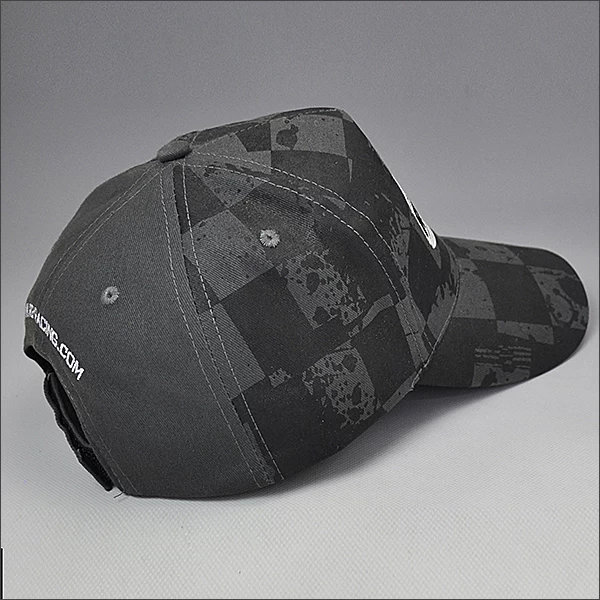 customized printed fabric baseball cap with embroidery