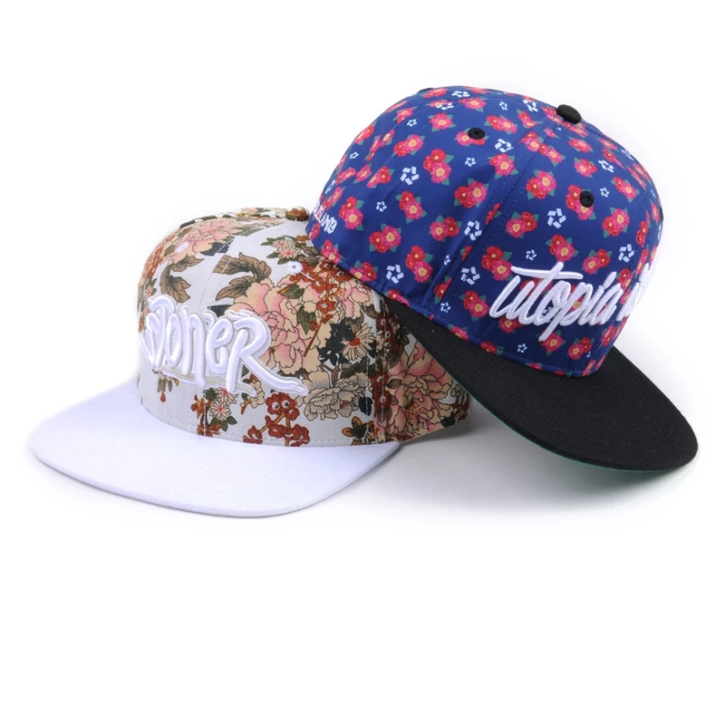 China design logo 6 panels printing fabric snapback hats 3d embroidery hats manufacturer