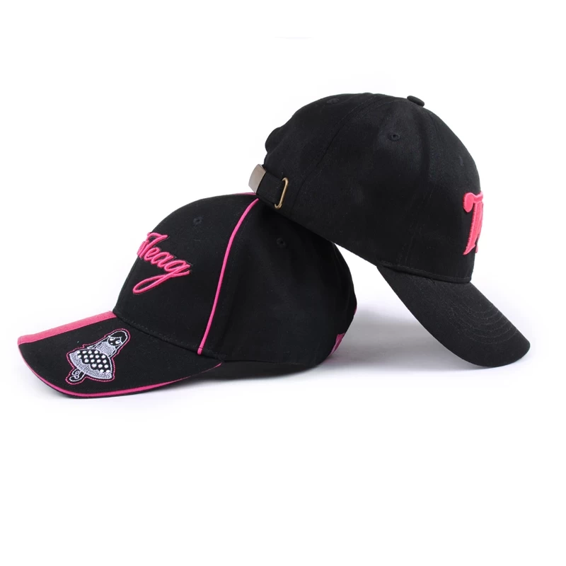 embroidery black cotton sports baseball cap custom