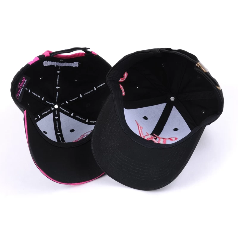embroidery black cotton sports baseball cap custom