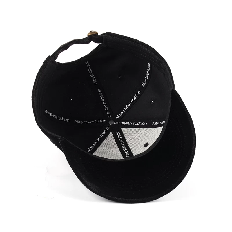 embroidery black pleuche baseball caps custom