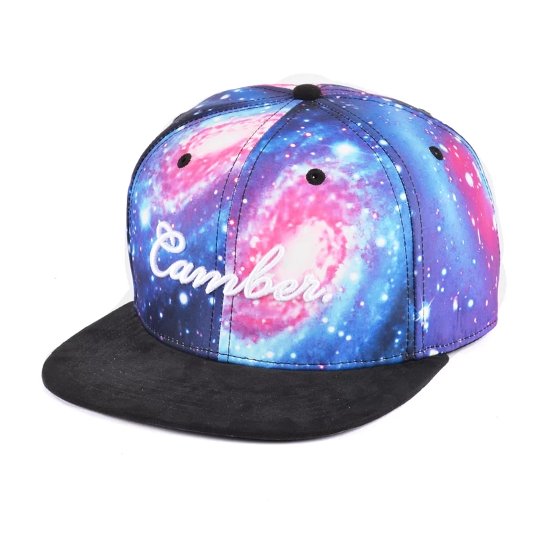 China embroidery galaxy printing  snapback caps manufacturer