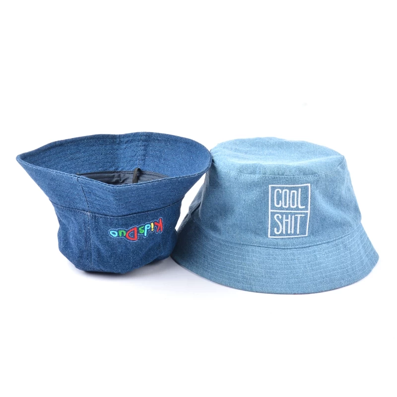 embroidery logo denim bucket hat design factory china