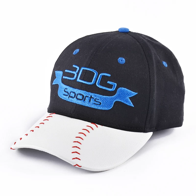 Китай вышивка логотипа спортивные кожаные бейсбольные кепки на заказ производителя
