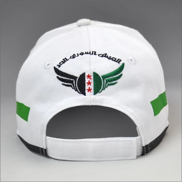 fashion cotton white baseball cap with printed logo