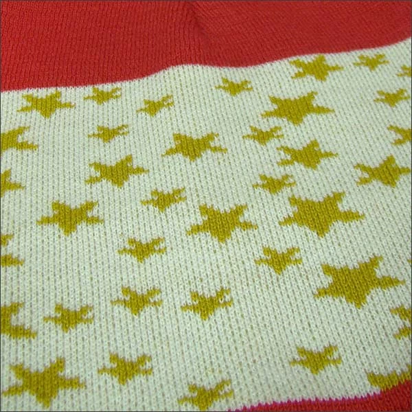 fashion jacquard knitting patterns hat with embroidery logo