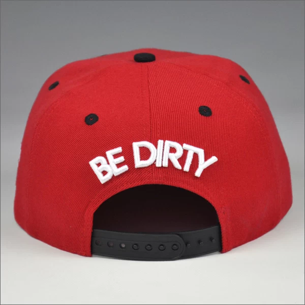 flat bill snap back cap with embroidered patch