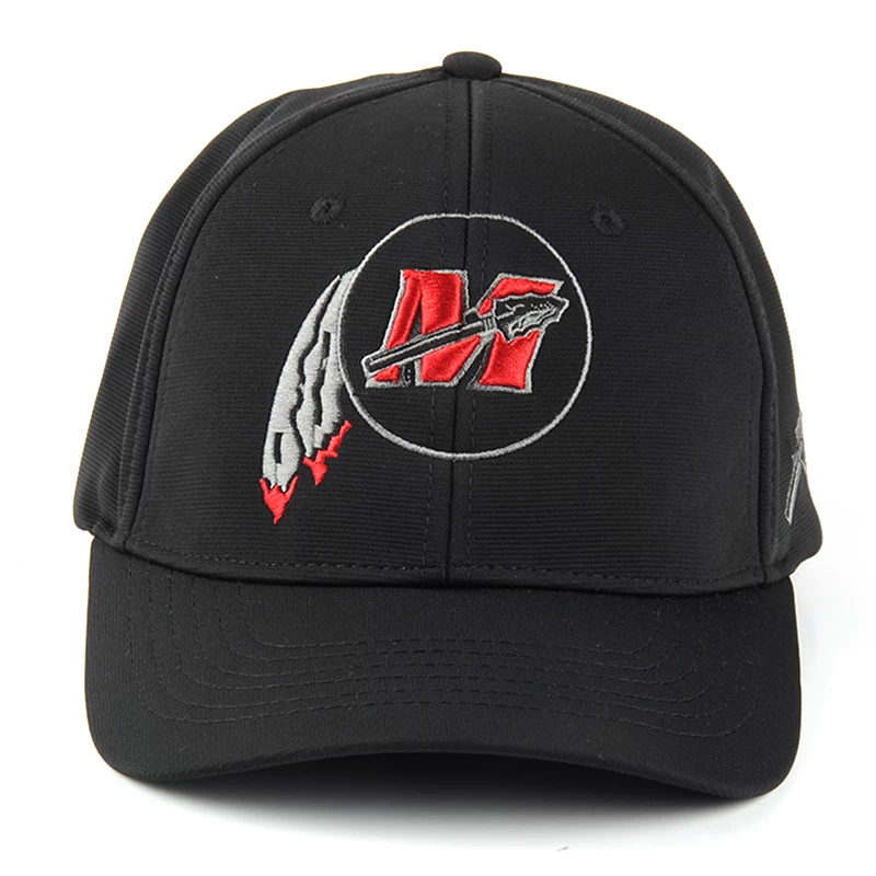 flat embroidery black fitted baseball cap