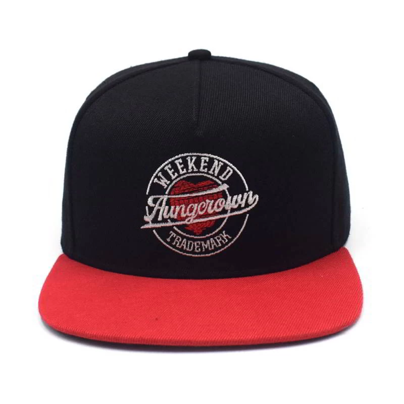 flat embroidery two color snapback hats custom design logo