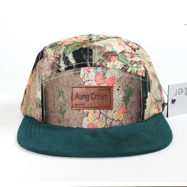 floppy hats men,floral brim custom 5 panel hat pattern