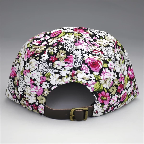 floral fabric blank 5 panel snapback caps