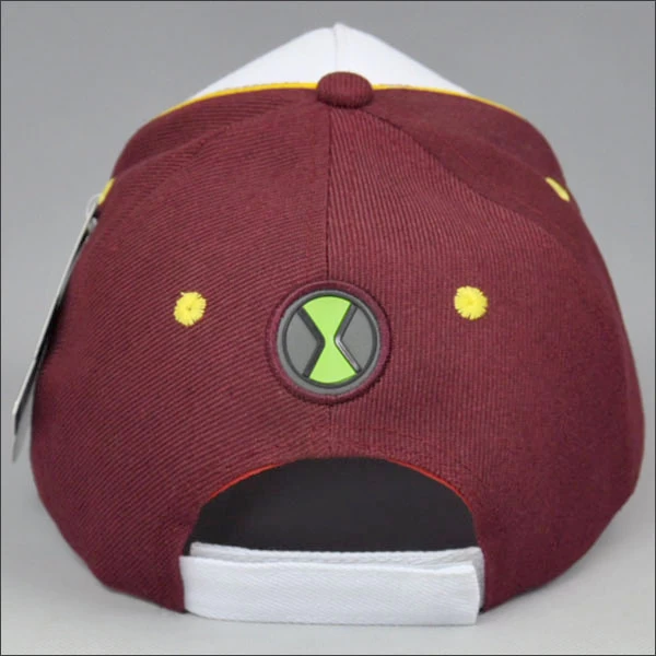 heavy brushed cotton boys cap with pvc patch