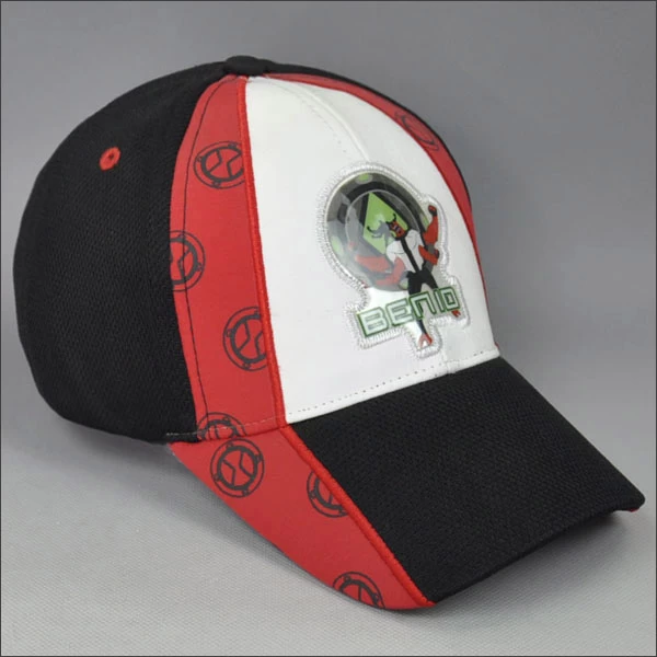 kids racing cap with embroidery pvc patch