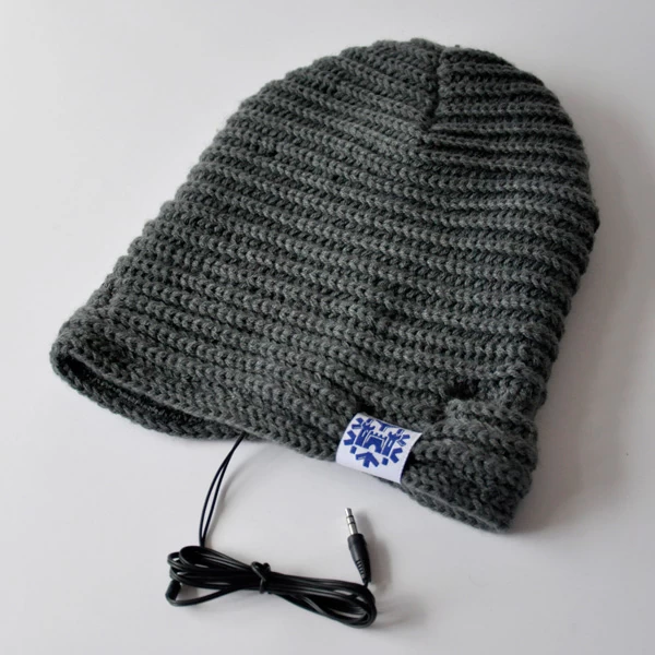 knitted beanie hat headphones