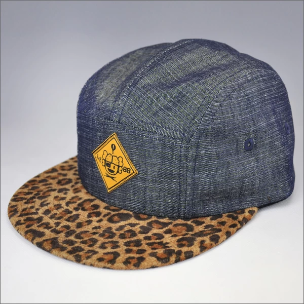 leopard 5 panel hats